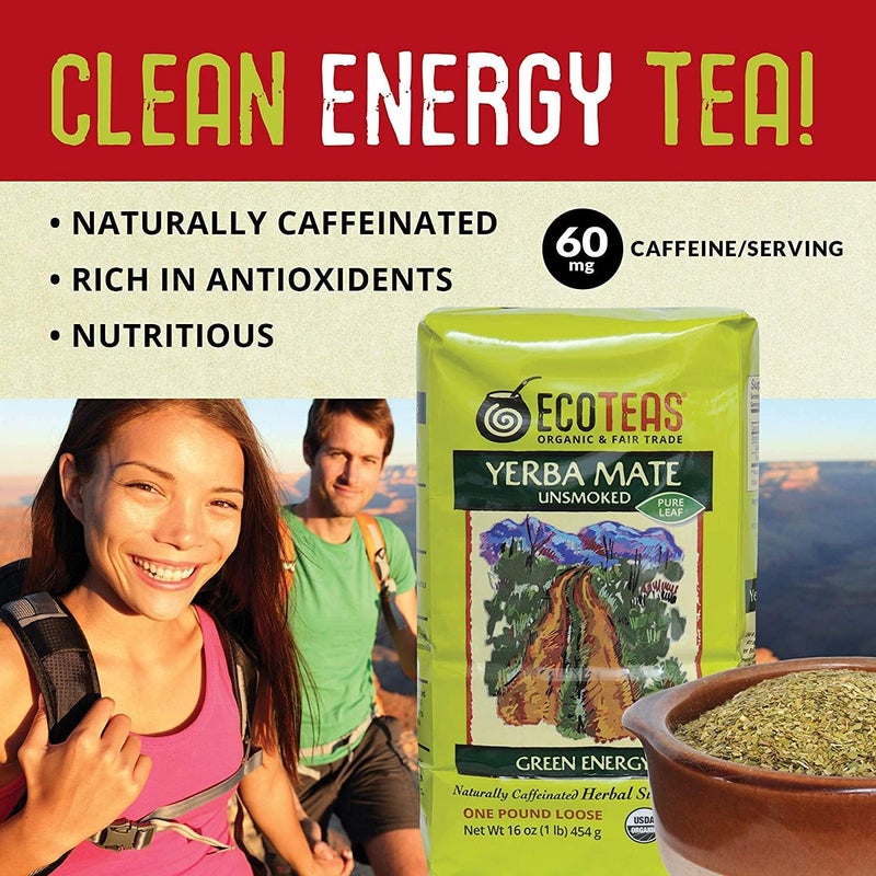 EcoTeas Organic Yerba Mate Loose Tea - Unsmoked Green Energy - Image 5